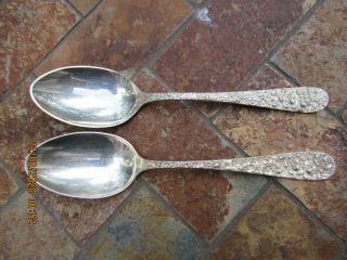 Vintage Sterling Silver Serving Spoons,  Stieff Rose Pattern,  132 Gtw