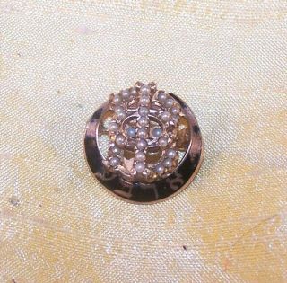 Vintage Gamma Phi Beta Sorority 10k Gold Member Pin / Badge,  1938 All Pearls Old