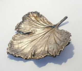 Vintage Solid Silver Italian Miniature Of A Leaf Hallmarked 1960 