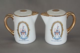 Disneyland Salt And Pepper Shakers Coffee Pot/teapot 2 Inch Vintage