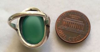 Vintage sterling silver Bernard instone green agate arts and crafts ring 2