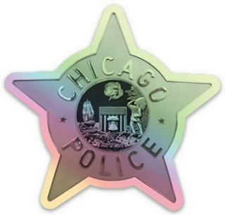 Chicago Police Star 3 " Decal Sticker - Headquarters Star Holographic