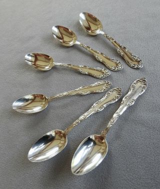 6 Early Towle Sterling Silver Old English 5 1/2 " Coffee Spoon -