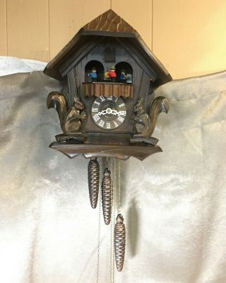 Vintage Cuendet Swiss Musical Movement Cuckoo Clock Missing Pendulum