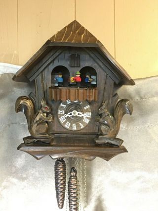 Vintage Cuendet Swiss Musical Movement Cuckoo Clock Missing Pendulum 2