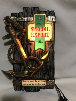 Vintage 1970s Heileman’s Special Export Beer Anchor & Rope Lighted Bar Sign