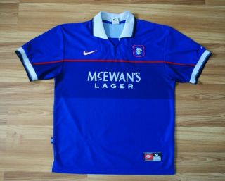 Vintage Glasgow Rangers 1997/1998/1999 Home Football Shirt Jersey Nike Size M