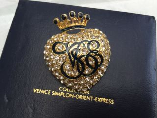 Vintage Heart Shaped Venice Simplon Orient Express Vsoe Brooch Jewellery