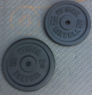 (2) Vintage 25 Lb Weider Barbell Weight Plates 1” Hole 50lbs Total