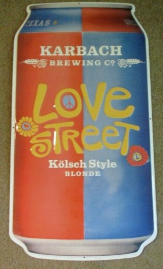 Karbach Brewing Texas Hopadillo Love Street Metal Tacker Sign Craft Beer Brewery