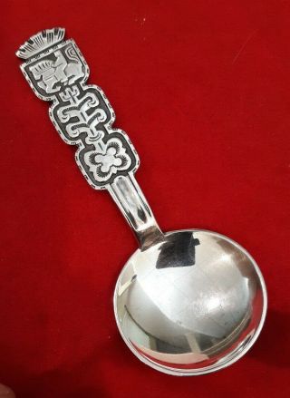 David Andersen (norway) Sterling Silver Black Enamel Handle 5 " Serving Spoon