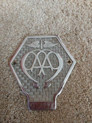Vintage Aa Badge Grill Plaque.