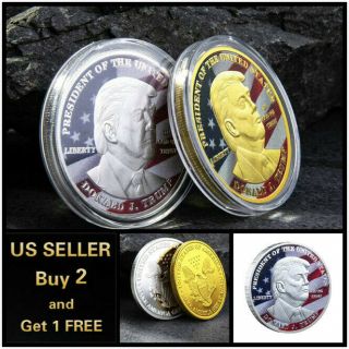 Donald Trump 2020 Keep America Great Commemorative Coin Style B - Silver