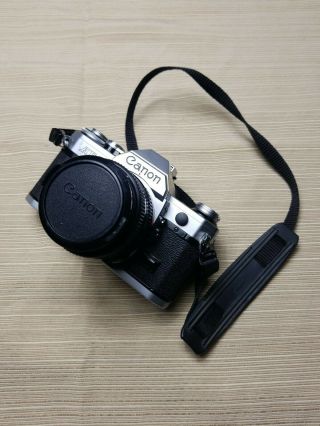 Vintage Canon Ae - 1 35mm Film Camera W/ Case,  Hanimex Flash And Accessories