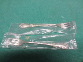 6 Fine Arts Southern Colonial Sterling Silver Pickle Cocktail Forks - Nos