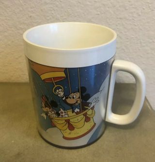Vintage Coffee Mug Cup Insulated Walt Disney World Souvenir Thermo - Serv Plastic