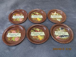 6 Canadian Ace Beer Ale Chicago Il 1947 - 1968 Tin Lithograph Coasters Six (6)