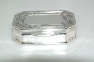 Vtg English Hallmarked Sterling Silver Trinket Snuff Box 2