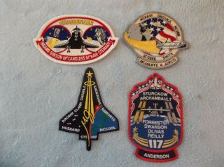 Space Shuttle Patches Bundle - 4 Patches - Sts - 107,  Sts - 117,  Sts - 51l & Sts - 41b