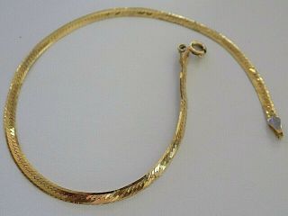 Vintage 14k Yellow Gold Milor Italy Herringbone 8 " L Bracelet
