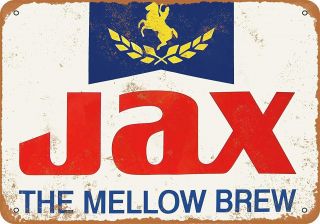 Jax Beer The Mellow Brew Rustic Retro Metal Sign 7 " X 10 "