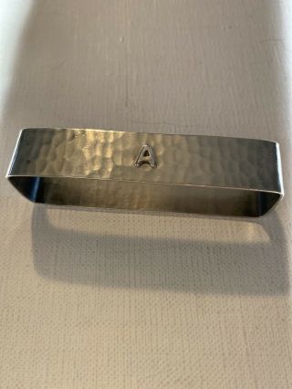Antique Lebolt Arts & Crafts Hammered Sterling Silver Napkin Ring " A” No.  136