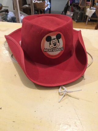 Vintage Disney Collectible Red Felt Childs Hat