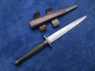 Vintage Ww2 British Fairbairn Sykes Knife Commando Dagger & Sheath
