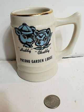Pocono Garden Lodge Vintage Mug Hubby And Chubby Bears Stein Handled Beer
