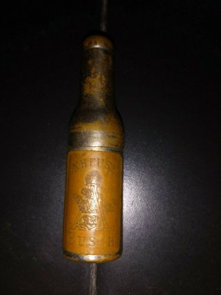 Vintage Anheuser Busch Metal Bottle Shaped Folding Corkscrew Opener
