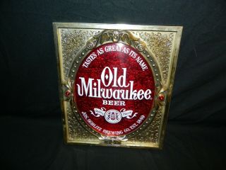 Vintage 1976 Old Milwaukee Beer Sign 14x12 Union Made