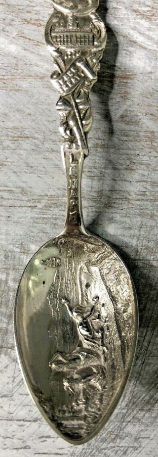 Sterling Silver Simons Brothers Souvenir Spoon Philadelphia Penn Treaty Lenape 2