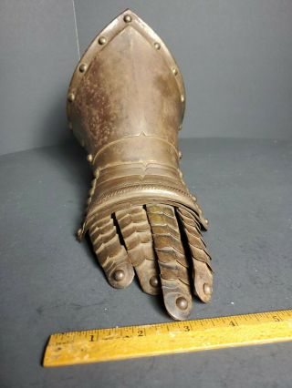 Antique 16th/17th Century Fingered Gauntlet Medieval Armor Possibly French Rare