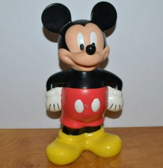 Disney Mickey Mouse Vinyl Plastic Figural Cup Big Sipper Figurine Toy 10 " Tall