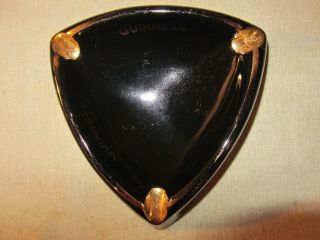 Guinness Vintage Triangular Ashtray Black & Gold By Arklow Pottery 1950s/60s