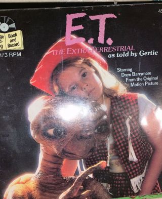 E.  T.  Vintage Read Along Record And Book 33rpm