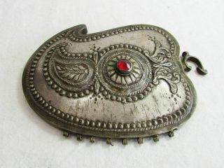 Antique Ottoman Silver Agate Belt - Handmade Silver Half Belt Buckle 68 Gr