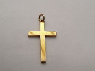 Fab Vintage Solid 9ct Gold Hallmarked Chunky Plain Cross Crucifix Pendant