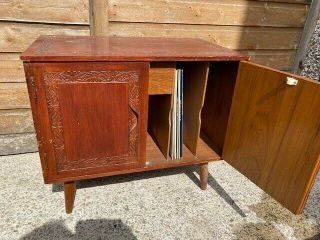 Vintage Retro Record Cabinet Lp Music Storage Cabinet Unit