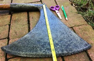 Very Rare Huge Antique French Executioners - Execution Style Battle Axe Halberd