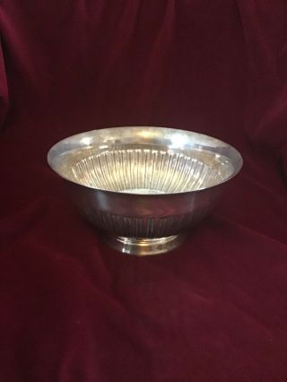 Large Vintage Silver Plate Footed Bowl By Christofle Fleuron,  France