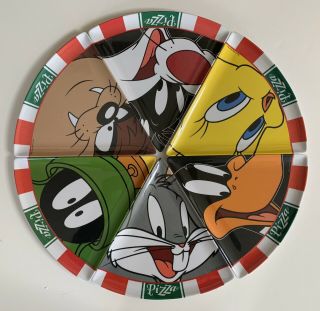Looney Tunes Set Of 6 Pizza Plates By Selandia Bugs Bunny & Friends