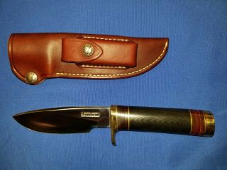 Randall Made Knife Model 25 Trapper - - 4.  75 " Blade,  Micarta Handle,  Brass Butt