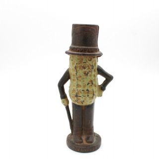 Vintage Authentic Planters Mr Peanut Cast Iron Bank 7.  5 " Tall Paperweight 8649