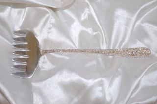 Vintage S Kirk & Son Inc.  Sterling Silver Repousse Bacon Fork