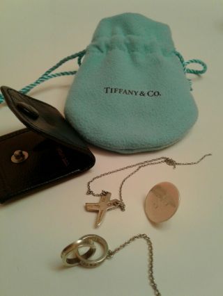 Vintage Tiffany & Co Sterling Silver 2 Broken Necklaces 1tie Tac No Back 6.  23gr