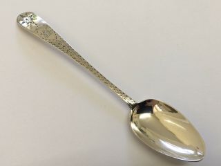 Bright Cut Irish Solid Silver Spoon By J.  K Dublin 1797 - 1806