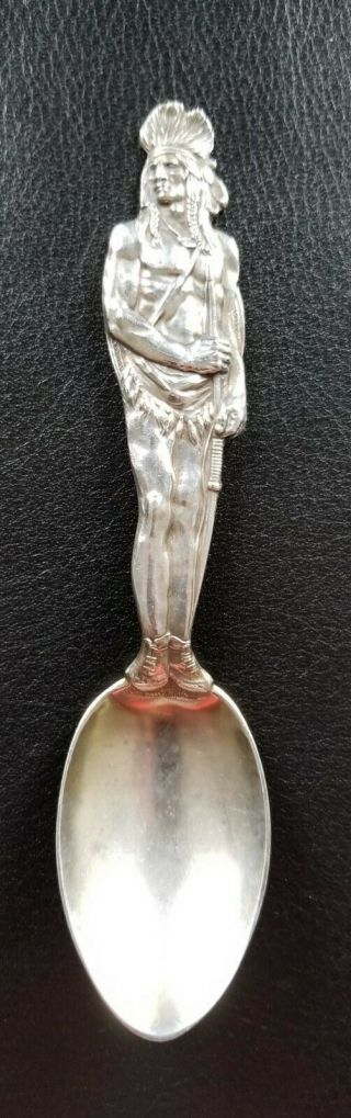 Large Watson Sterling Spoon Full Figural Indian