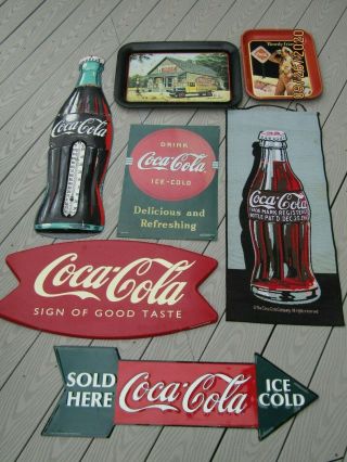 Vintage Coca - Cola Coke - Thermometer Soda Metal Wall Art Decor Collectibles