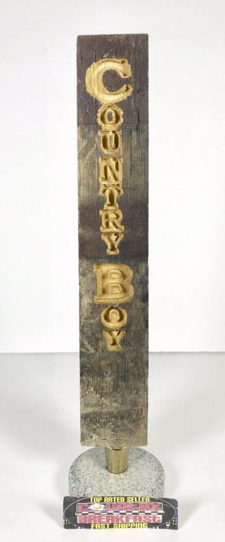 Country Boy Brewing Company Carved Wooden Beer Tap Handle 12” Tall -